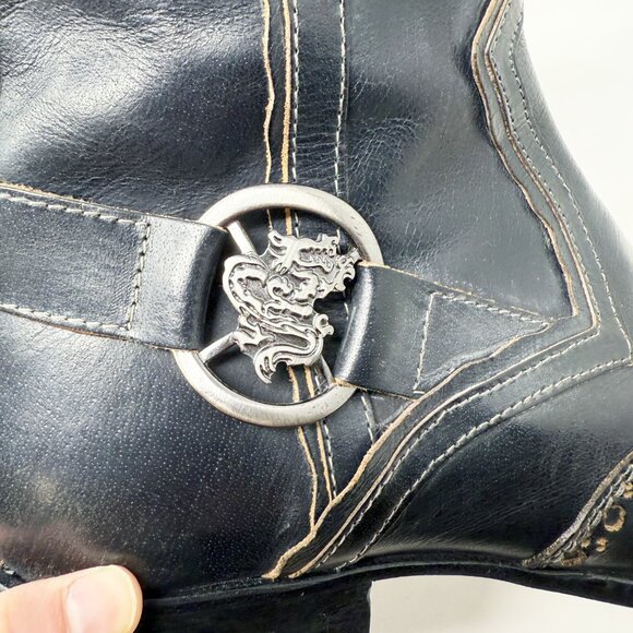 Mark Nason Black Leather Ankle Boots w Dragon Detail Men's Size 11 Made in Italy - Picture 5 of 12